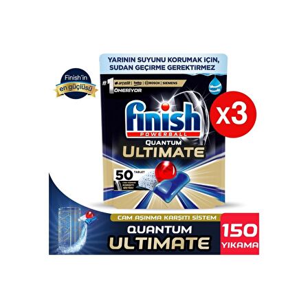 Finish Quantum 150 Yıkama Tablet Bulaşık Makinesi Deterjanı 3x50 Adet 